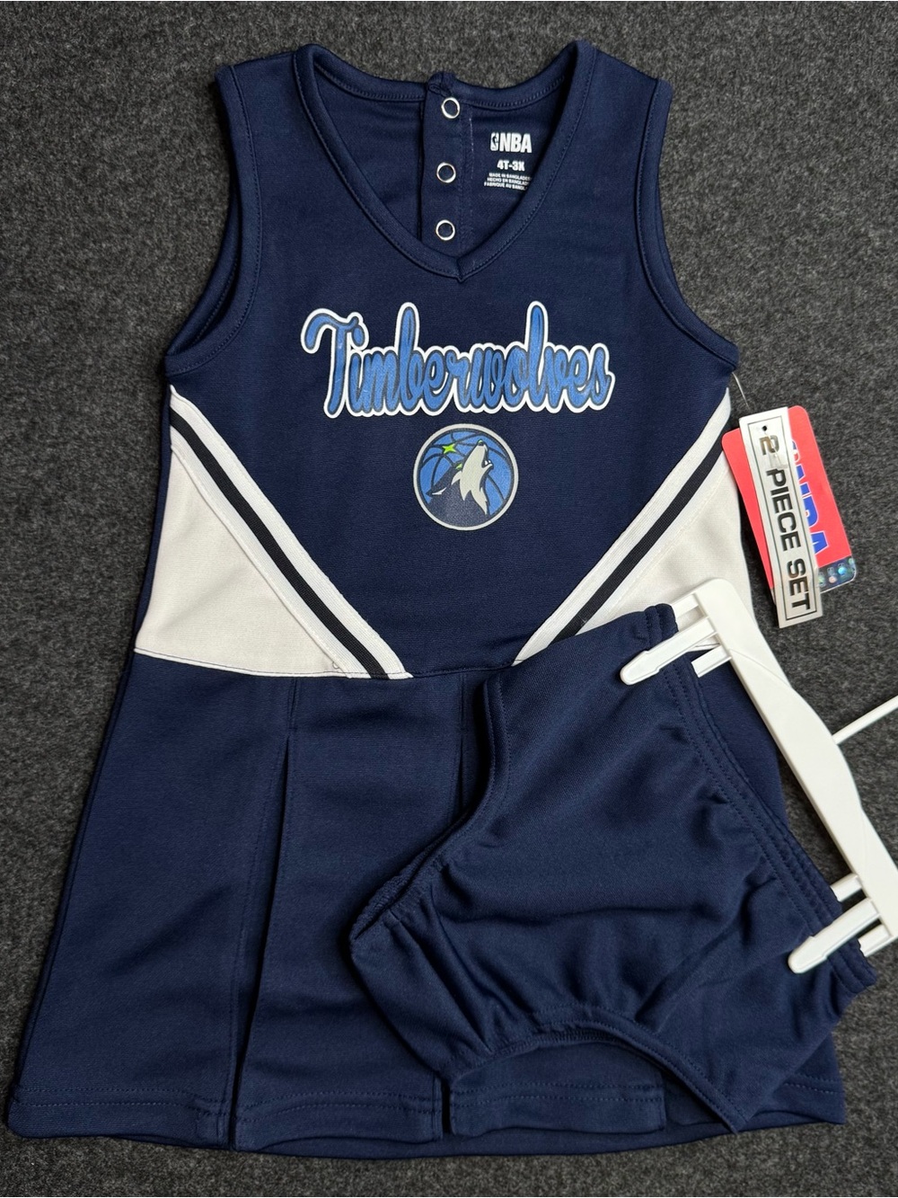 New 4T NBA Timberwolves Girls' Navy Cheer Dress Set